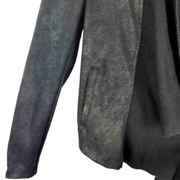 Faux leather draped front moto jacket - Picture 6 of 7